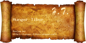 Hunger Tibor névjegykártya